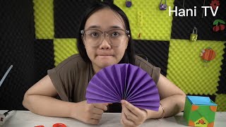 Hướng dẫn chi tiết cách làm một chiếc quạt giấy màu tím thủy chung cực đơn giản | Hani TV
