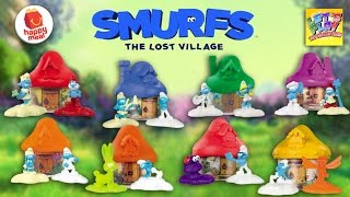 Smurfs Lost Village McDonalds Happy Meal Toy Mushroom House LOT #1 #2 #3 #4 