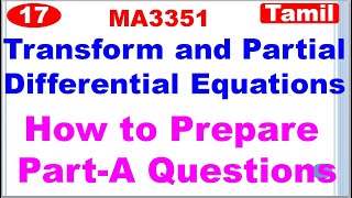 TPDE|MA3351| How to Prepare Part-A Questions in Transform and Partial Differential Equations | Tamil