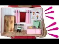 Miniature diy room made with paper in a shoebox  hacks and crafts