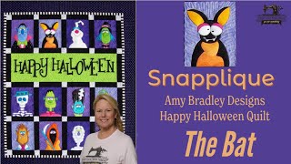 Snapplique™  the Bat Block on the Happy Halloween Quilt by Amy Bradley Designs