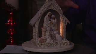Jim Shore Heartwood Creek Woodland Nativity in Lighted Stable on QVC