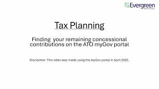How To Find Your Remaining Concessional Contributions On The Ato Mygov Portal