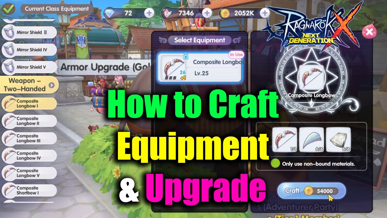 Ragnarok X Next Generation How to Craft Equipment & Upgrade - YouTube