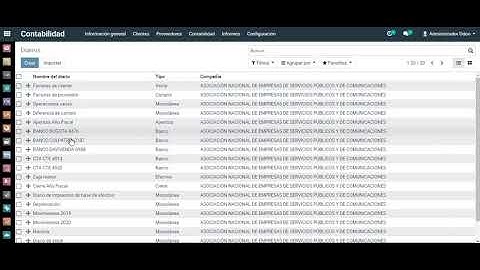 Configuración de Diarios ODOO V.12