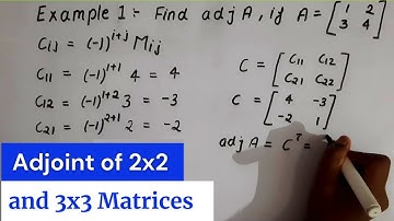 adjoint of matrix | adjoint of matrices | adjoint of 3x3 matrix | matrices and determinants  #matrix