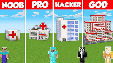 HOSPITAL CLINIC HOUSE BUILD CHALLENGE - Minecraft Battle: NOOB vs PRO vs HACKER vs GOD / Animation