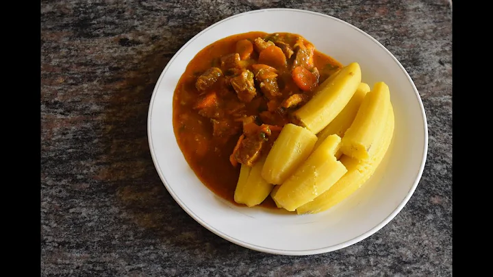 Ugandan style recipe Beef stew with Matoke - yummy African food, if you get these Bananas, try it