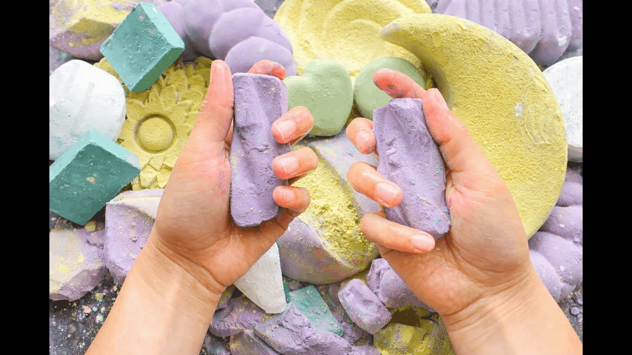 purple gymchalk crushing| oddlysatisfying | asmr