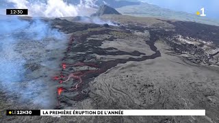 Piton de la Fournaise : 1ère éruption de l’année du volcan de la Réunion.