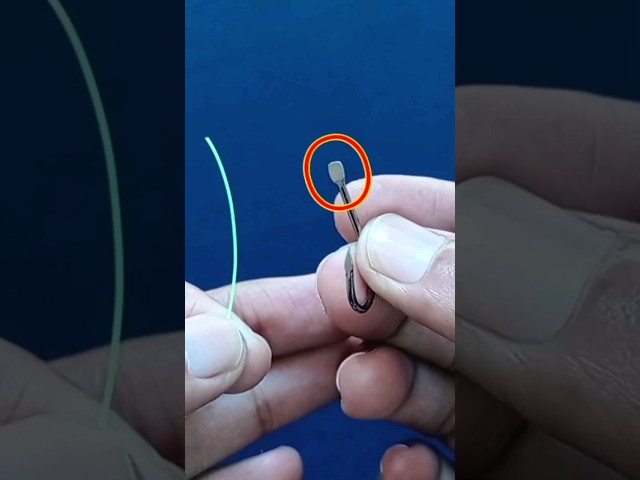 Simplest Hook Knot Technique - How To Tie A Hook class=