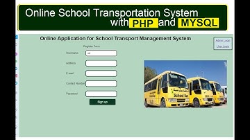 School Transport Management System in php and mysql | School Bus Booking System php mysql