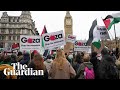 Proisrael and propalestine protesters cross paths in london