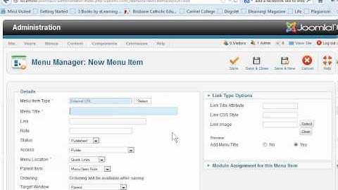 Joomla 2.5 Adding a Web Link to menu
