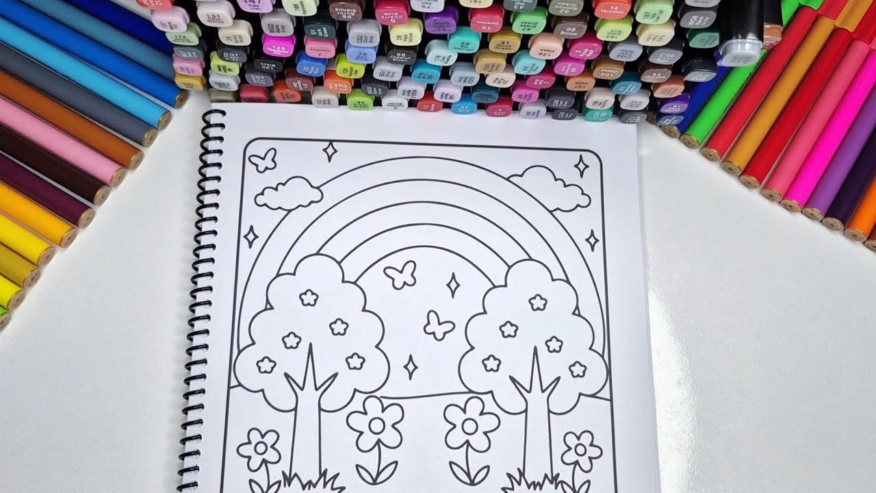 Cute Rainbow Nature Coloring 🌈 Cozy & Relaxing Smart Art | Satisfying Coloring for Stress Relief