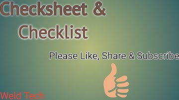 Checksheet & Checklist | checksheet | checklist | what is checksheet & checklist | checksheet hindi