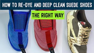 How To Dye And Deep Clean Suede Shoes Tutorial The Right Way For All Colors ASMR Jordan Restoration screenshot 2
