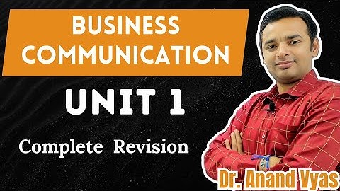 Business Communication in hindi | Complete Revision Unit 1 | MBA | BBA | B.Com