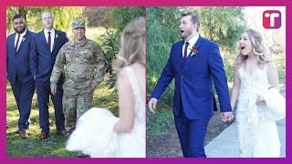 Soldier Deployed Overseas Surprises Best Friend On Wedding Day