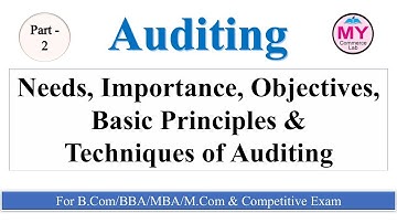What is auditing? Need, importance, objectives, principles and techniques | Auditing Part 2 #audit