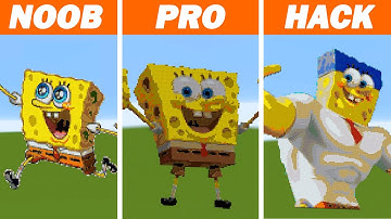 Minecraft Pixel Art ⭐ NOOB VS PRO VS HACKER ⭐ Spongebob Squarepants