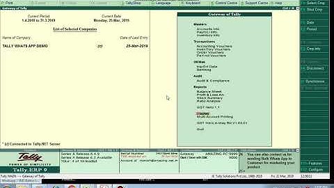 WhatsApp automation via Tally accounting software using message auto sender