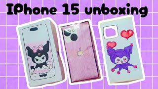 [💜paper diy💜] Unboxing paper Kuromi Iphone15 📱| paper iPhone unboxing! |#asmr