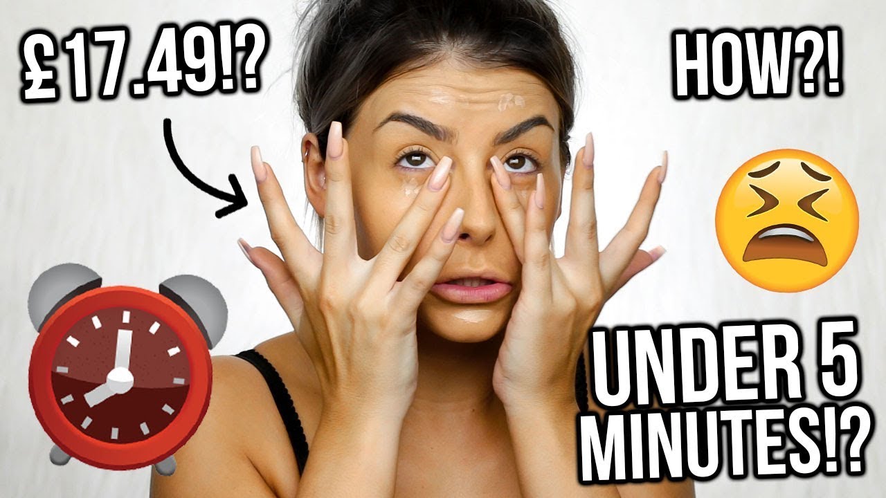 RUNNING LATE BACK TO SCHOOL MAKEUP TUTORIAL! 5 MINUTE MAKEUP CHALLENGE! UNDER £20 FULL FACE?!