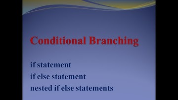 Conditional  Branching Lec1