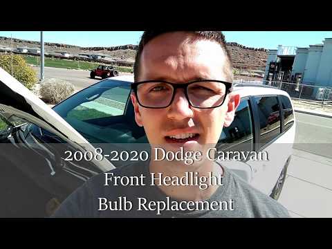 EASY! DODGE GRAND CARAVAN 2008-2020 Headlight Bulb replacement, 5 MINUTES