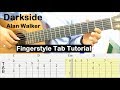 Alan Walker Darkside Guitar Tab Fingerstyle Tutorial - Guitar Lessons for Beginners