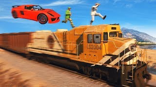300MPH CARS vs. TRAIN RUNNERS! (GTA 5 Funny Moments)