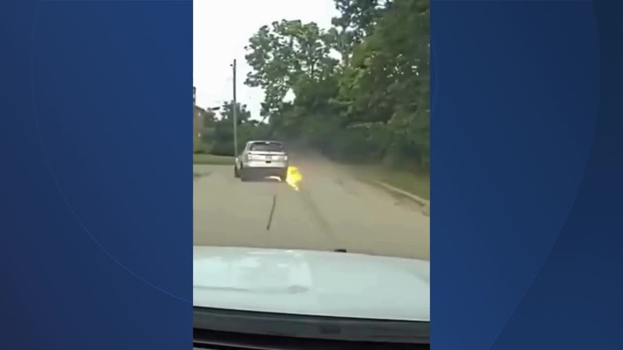 Police chase vehicle tied to 2 shootings, vehicle catches fire during ...
