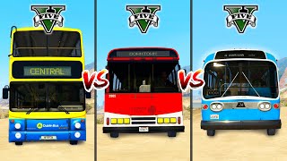 Double Decker Bus vs Normal Bus vs Retro Bus in GTA 5 - which is best?