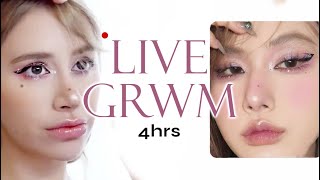 🍯 GRWM live stream 🍯 MORNING SKINCARE ROUTINE & RECREATING DOUYIN MAKEUP LOOK