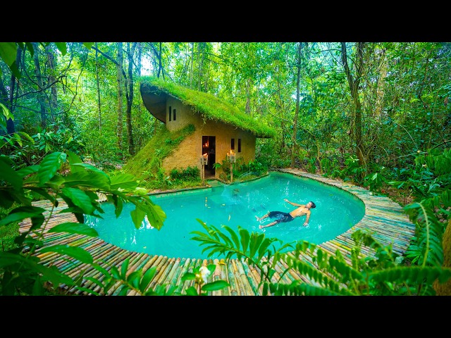 How to Build The Most Comfortable Home With Bamboo Swimming Pool in the Jungle by Ancient Skills