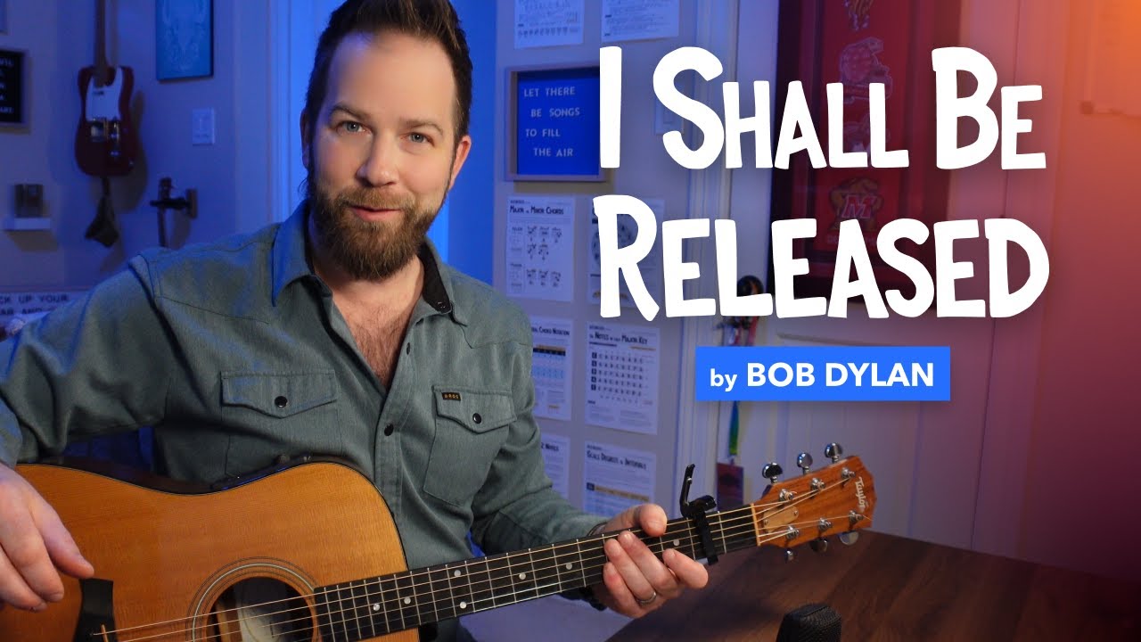 Guitar lesson for I SHALL BE RELEASED by Bob Dylan • Key of G (Intro Tab, Chords, and Strumming)