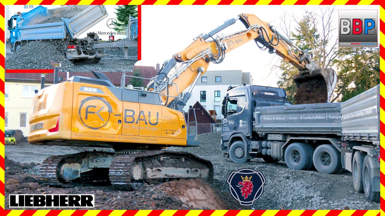 Liebherr 928 VA, Mercedes, Scania Kipper - 'AltstadtQuartier' Winnenden, 2025. Teil 2