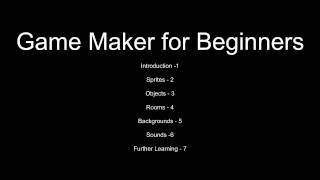 Game Maker Tutorial for Beginners - Title Page