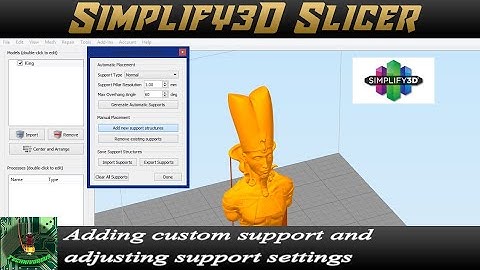Simplify3d support settings - HOW TO add and adjust supports