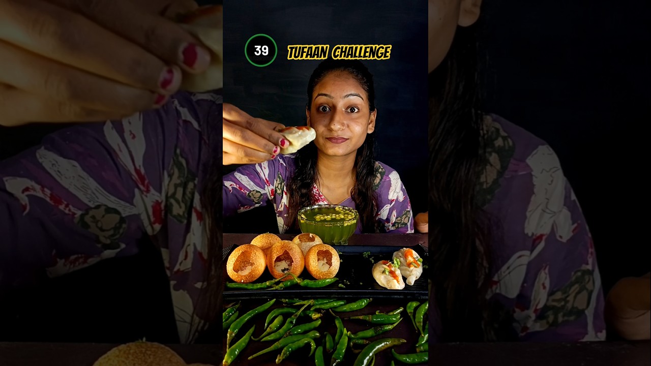 3 Momos, 5 Panipuri in 40 Sec Eating Challenge | 