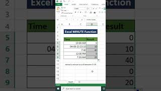 Excel: MINUTE Function | Muabi Design