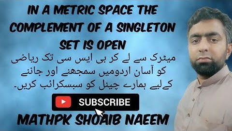 In a metric space the complement of a singleton set is open