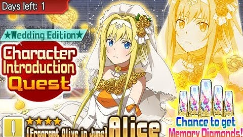 SAO Memory Defrag - Character Introduction Quest -  Wedding Edition - Fragment Olive in June Alice