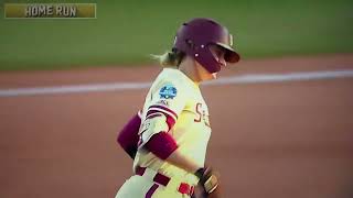 Florida State softball's Mack Leonard home run vs. Oklahoma in Women's College World Series