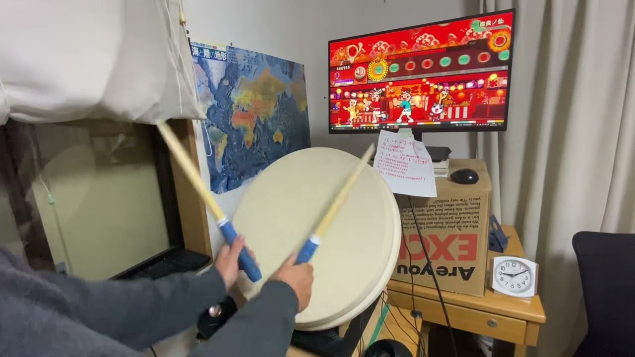 おうち太鼓 新しく届いた旧空面で幽玄ノ乱やってみた - YouTube