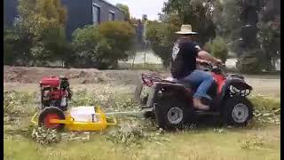 Quad bike slasher. TOW 'N' MOW hand fabricated decks. Slash paddocks without a tractor. Tow and Mow.