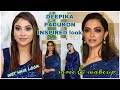 Deepika padukon Inspired Makeup & hairstyle || blue saree look