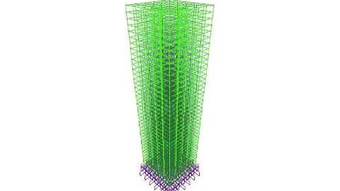 high rise seismically isolated building with triple friction pendulum bearing