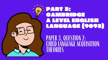 Part 3: Child Language Acquisition Theories  Cambridge A Level English Language Paper 3, Q2